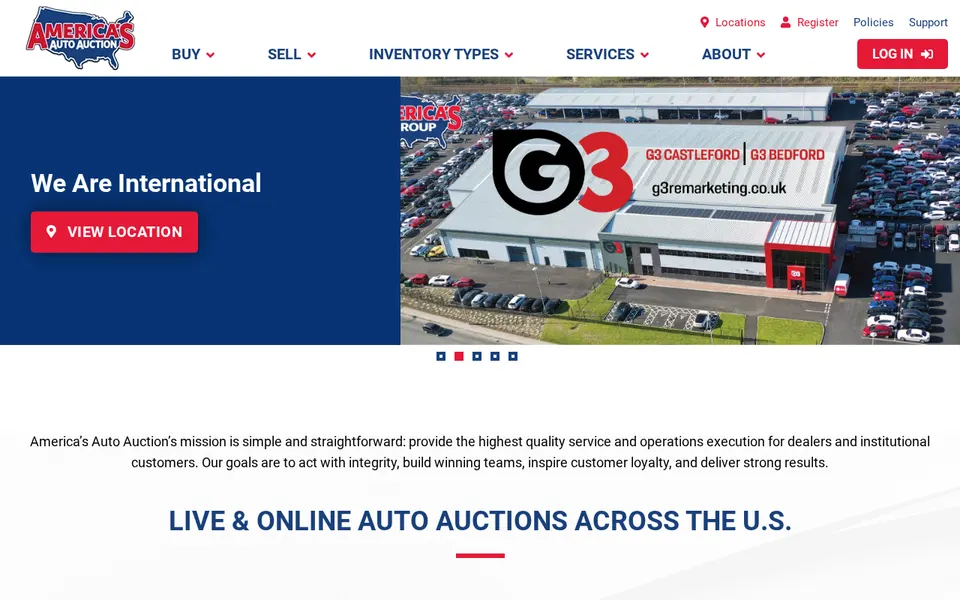America's Auto Auction Virginia website