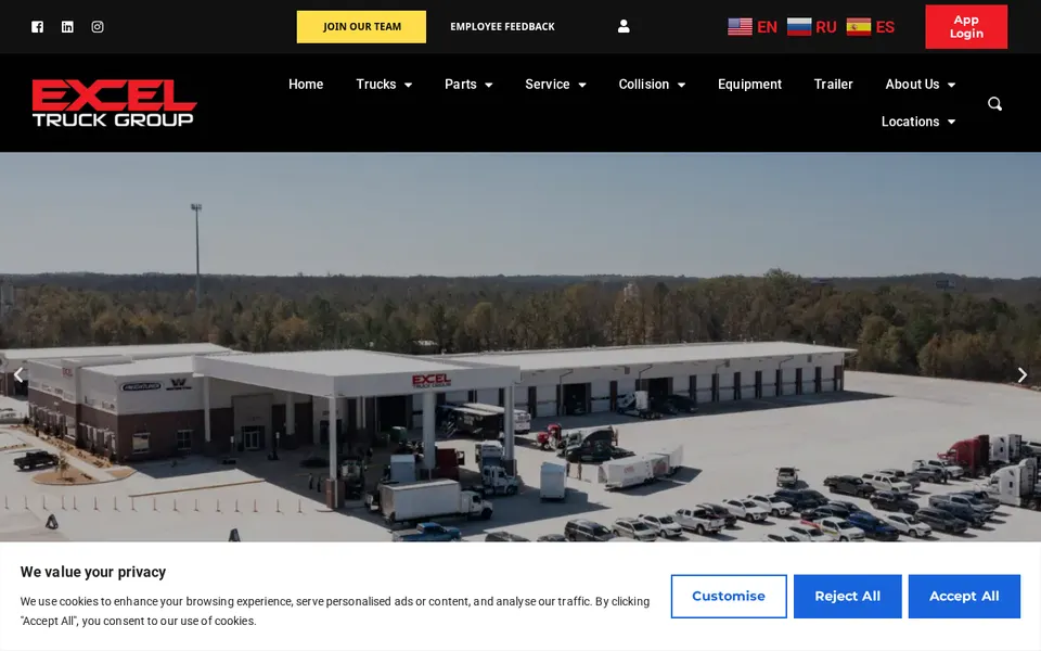 Excel Truck Group - Fredericksburg website