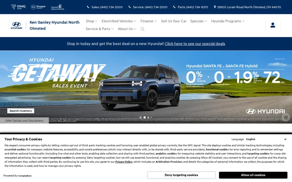 Ken Ganley Honda North Olmsted website