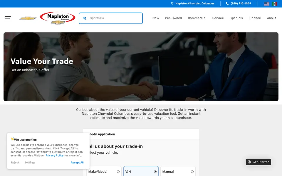 Napleton Chevrolet Columbus website