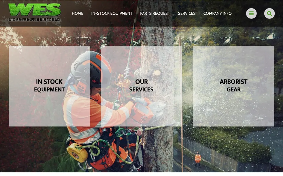 WES Outdoor Power Equipment website