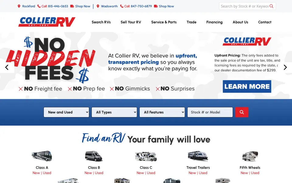 Collier RV - Wadsworth website