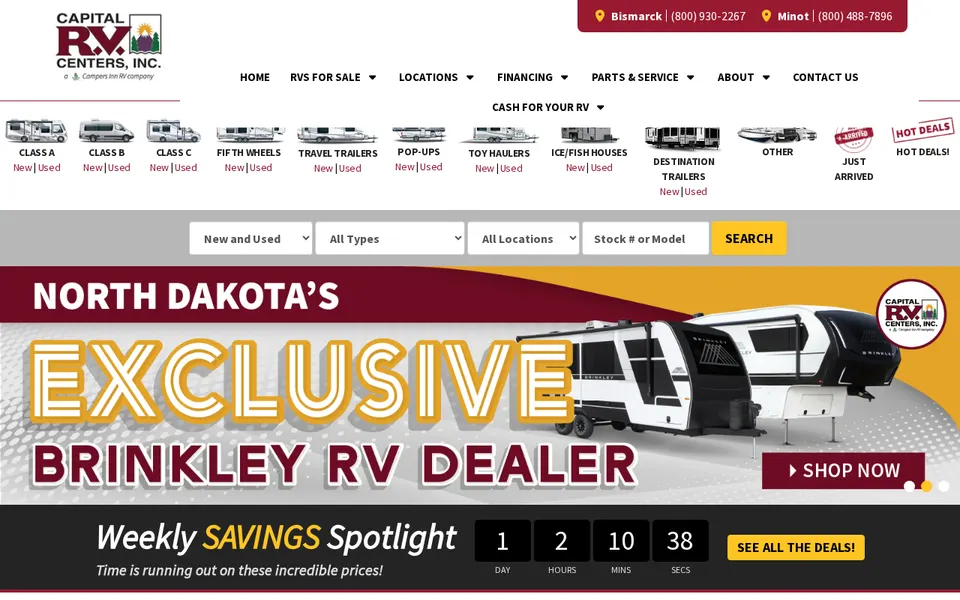 Capital RV Center - Minot website