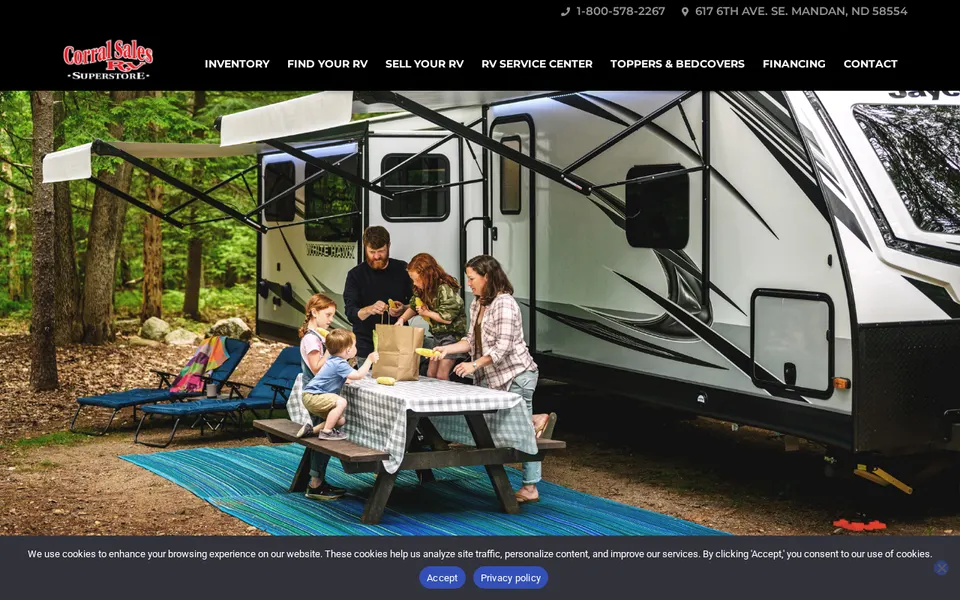 Corral Sales RV Superstore website