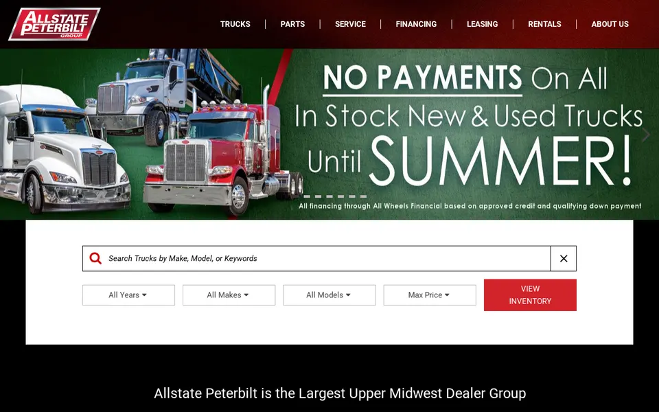 Allstate Peterbilt of Rogers website