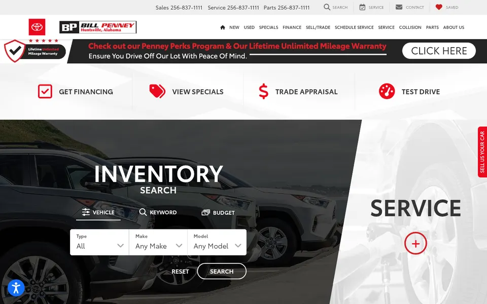 Bill Penney Toyota website