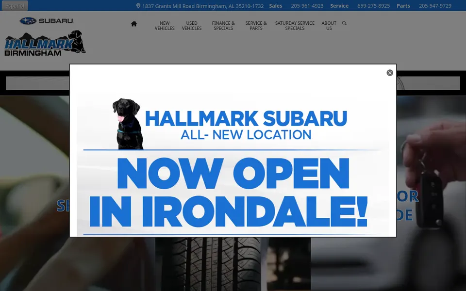 Hallmark Subaru website