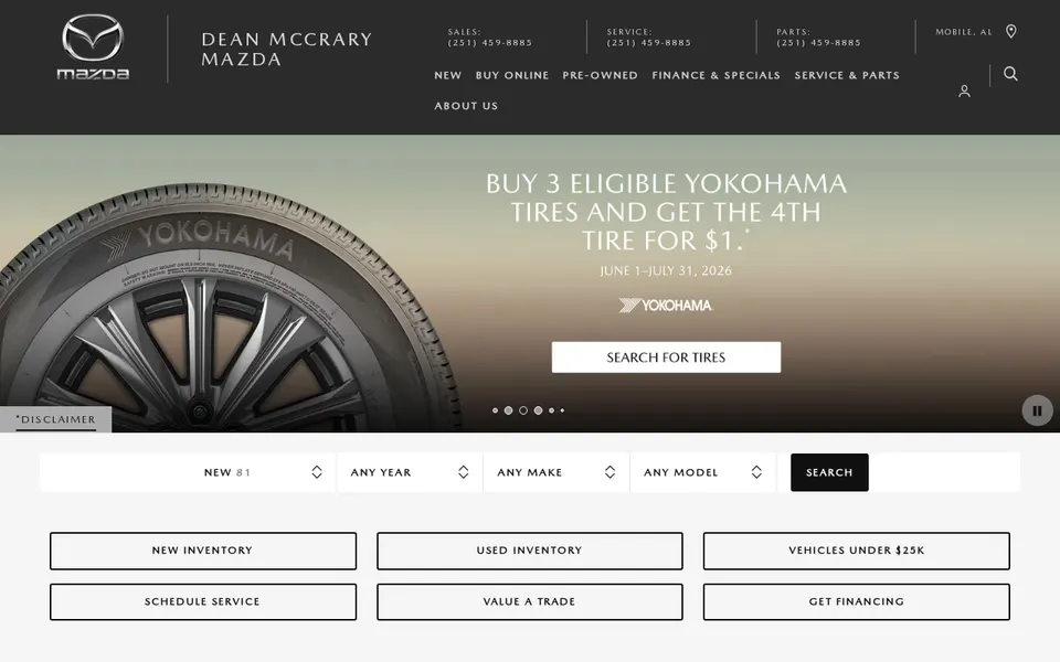 Dean McCrary Mazda website
