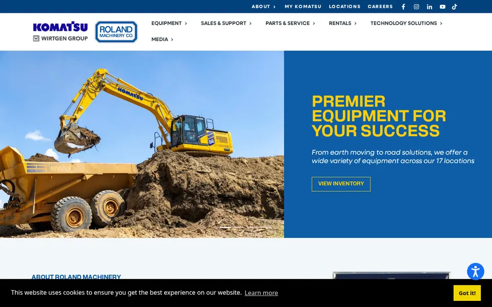 Roland Machinery - Springfield website