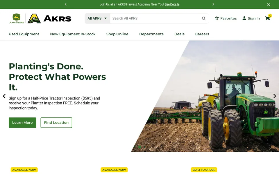 AKRS Equipment website