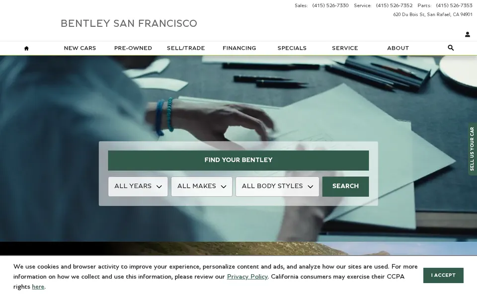 Bentley San Francisco website