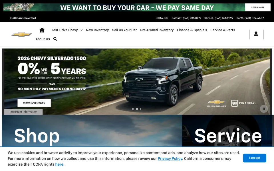 Hellman Chevrolet website