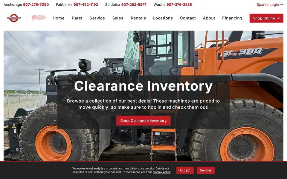 Craig Taylor Equipment - Anchorage website