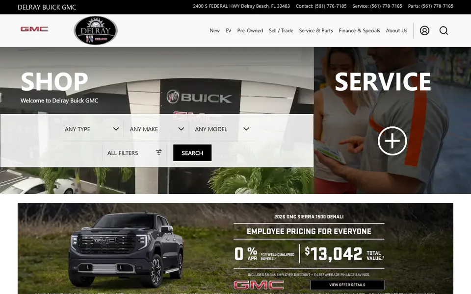 Delray Buick GMC website