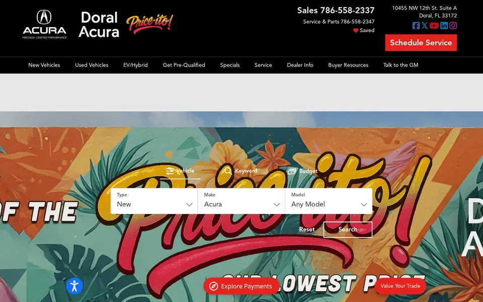 Doral Acura website