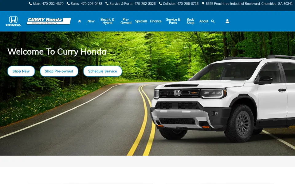 Curry Honda website