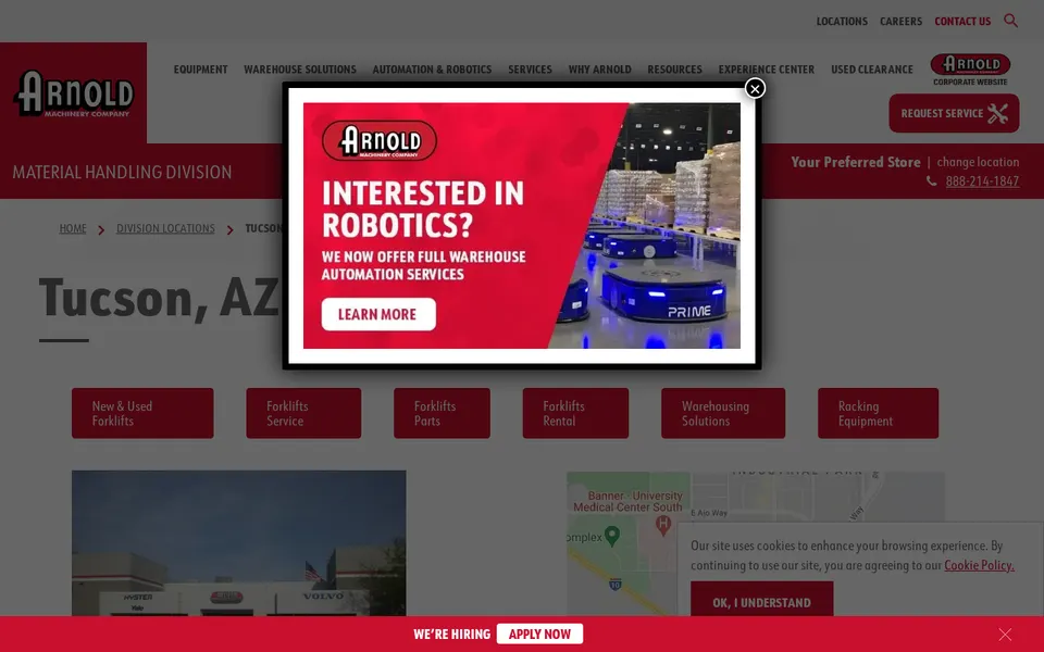 Arnold Machinery - Tucson website