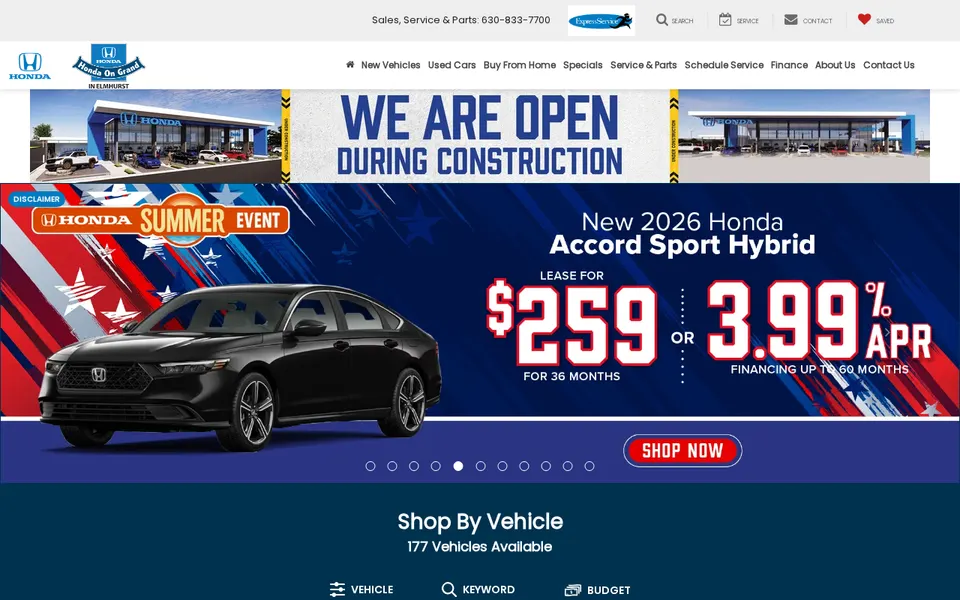 Honda On Grand website