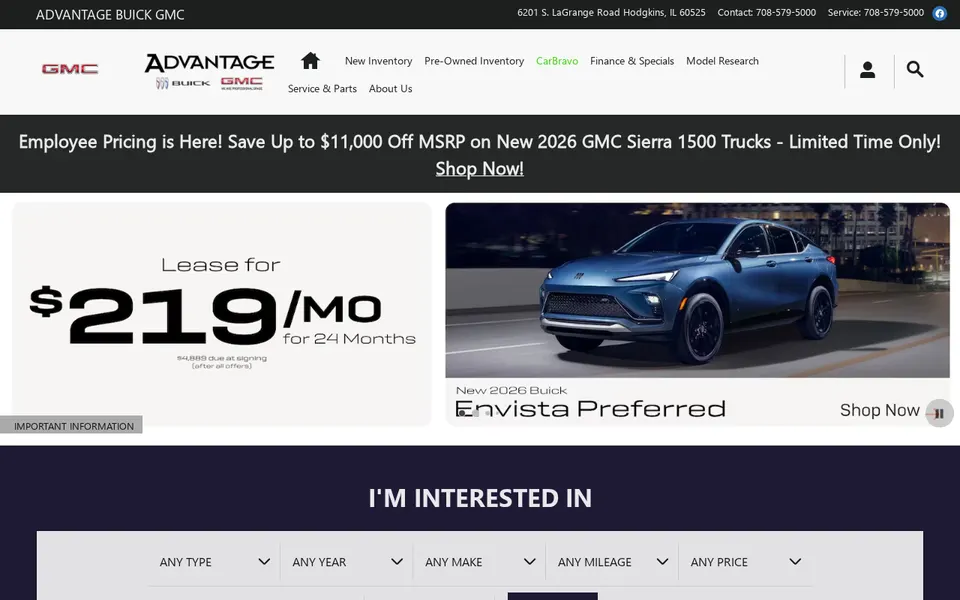 Advantage Buick GMC website