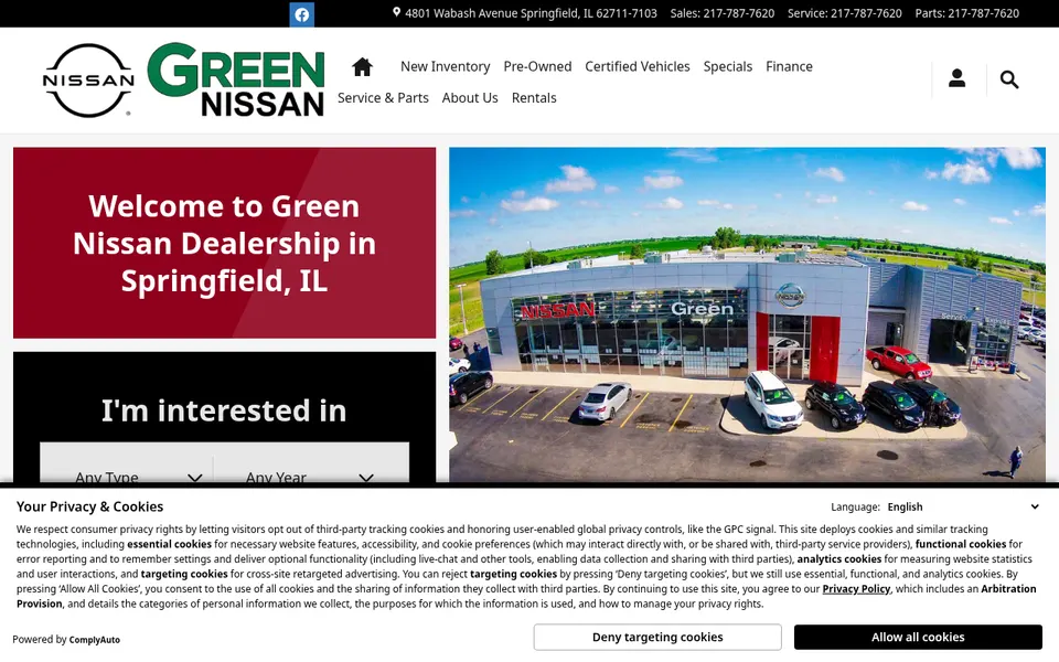 Green Nissan website