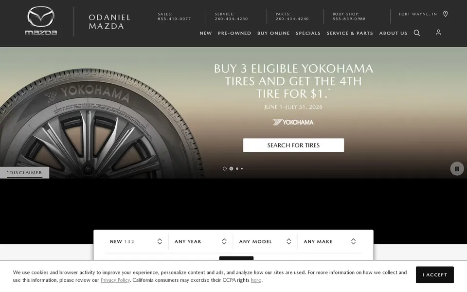ODaniel Mazda website
