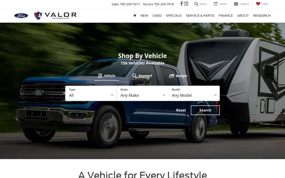 Valor Ford website
