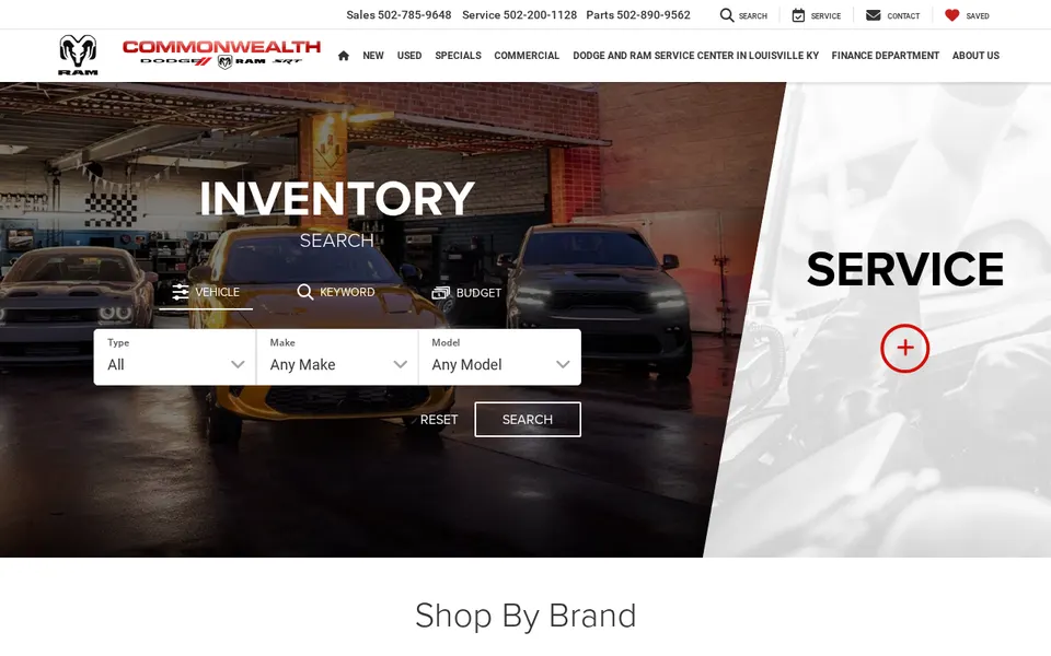 Commonwealth Dodge RAM website