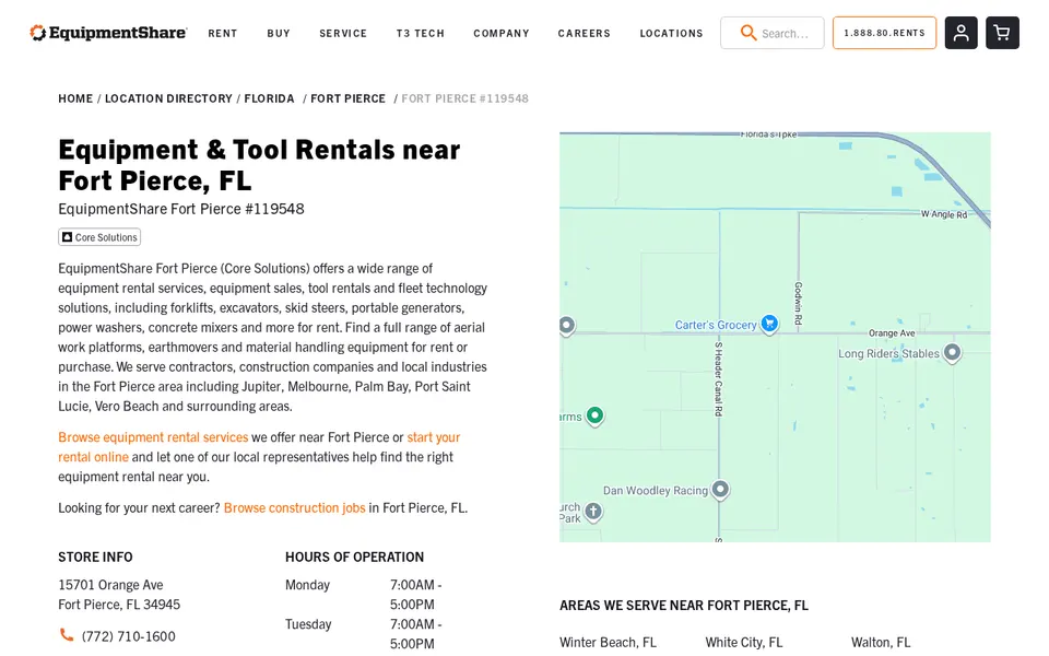 EquipmentShare - Fort Pierce website