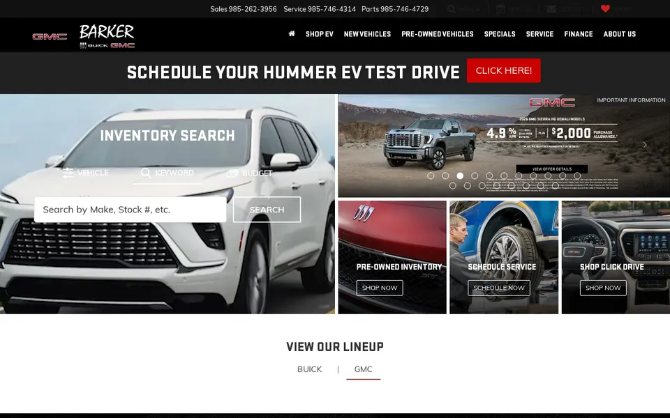 Barker Buick GMC website
