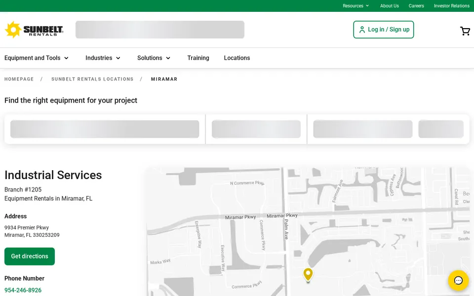Sunbelt Rentals - Miramar Branch #1205 website
