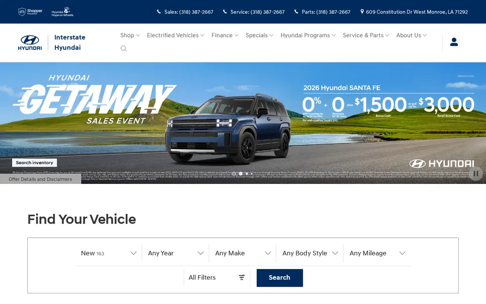 Interstate Hyundai website
