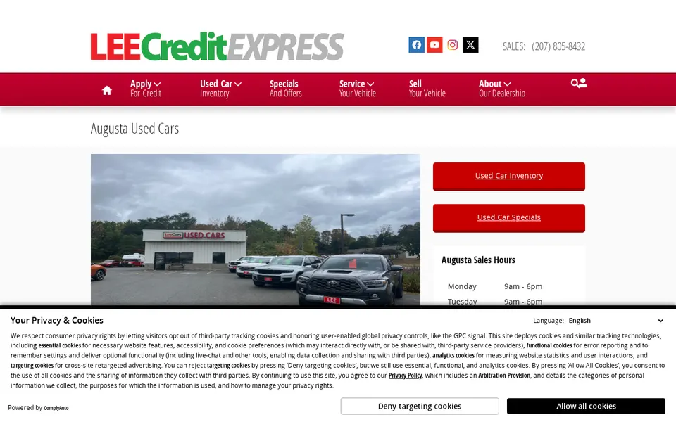 LeeCars Augusta website
