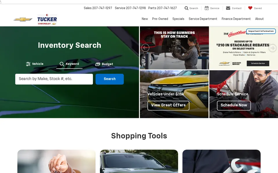 Tucker Chevrolet website