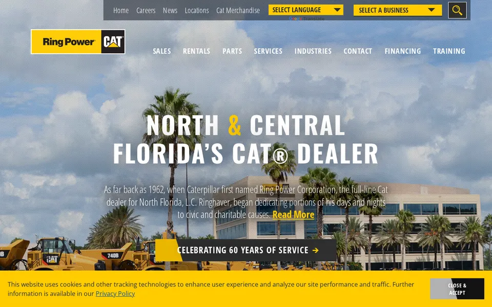 Ring Power Corp - St. Augustine website