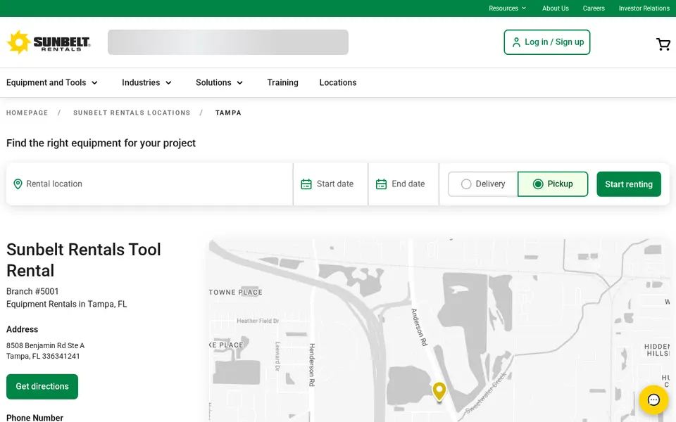 Sunbelt Rentals - Tampa Branch #5001 website