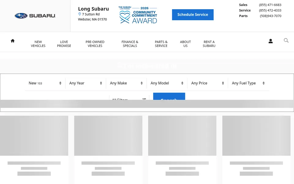 Long Subaru website