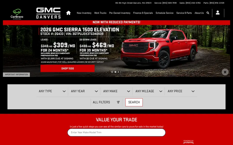 GMC Danvers website