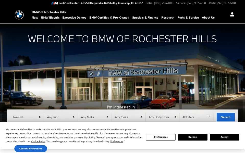 BMW of Rochester Hills website