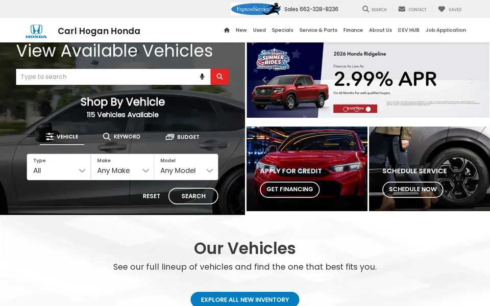 Carl Hogan Honda website
