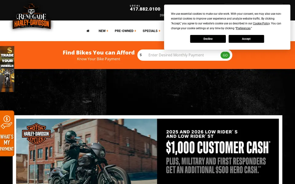 Renegade Harley-Davidson website