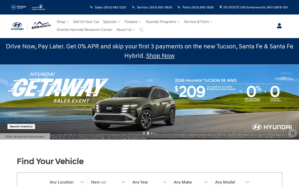 Granite Hyundai website