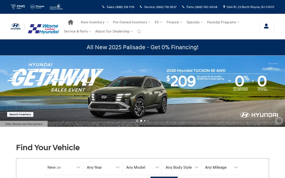 Wayne Hyundai website