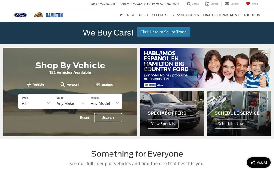 Hamilton Ford website