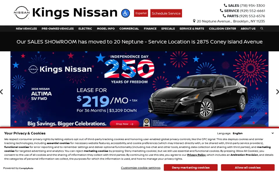 Kings Nissan website