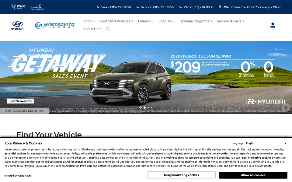 Mastrovito Hyundai website