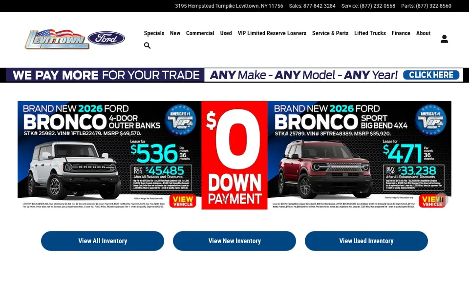Levittown Ford website