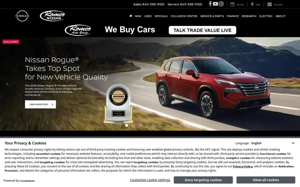 Romeo Nissan website