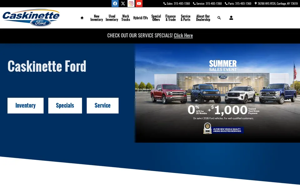 Caskinette Ford website