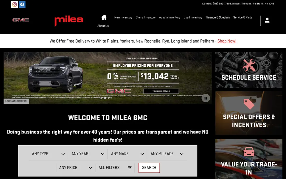 Milea Buick GMC website