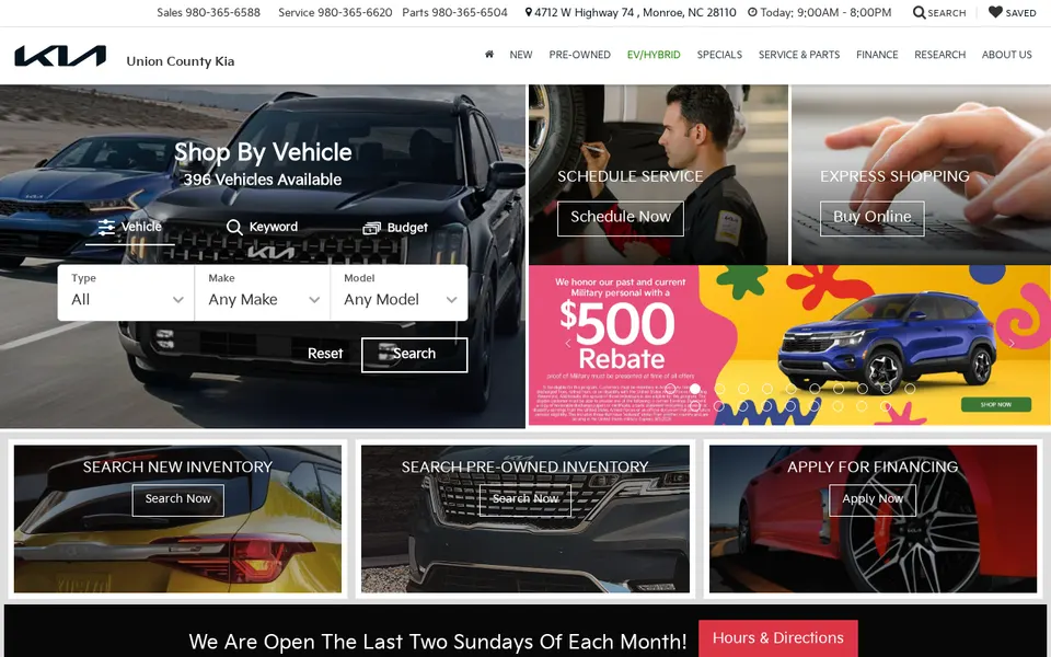 Union County Kia website